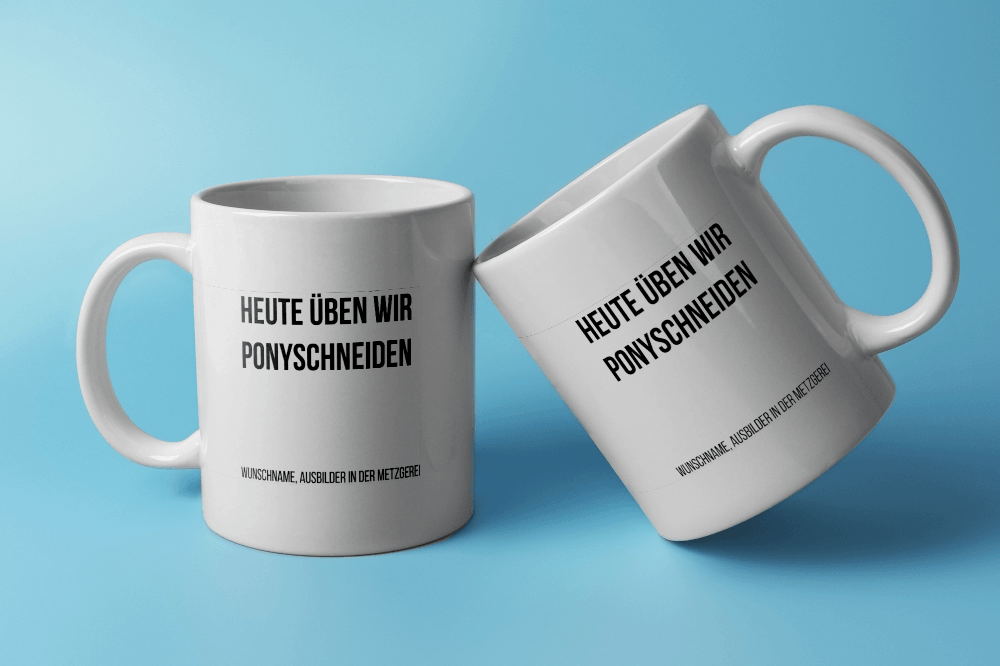 Fireandkisses Fun-Tasse ’Heute üben wir Pony schneiden’ - Weiß - Tasse