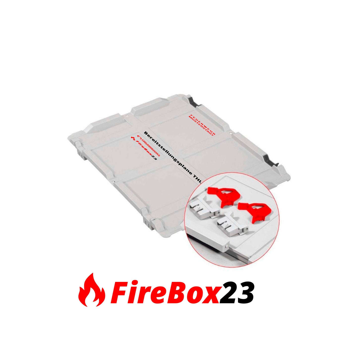 Die Fireandkisses-FireBox 23 – Transportbox für Bereitstellungsplanen personalisiert