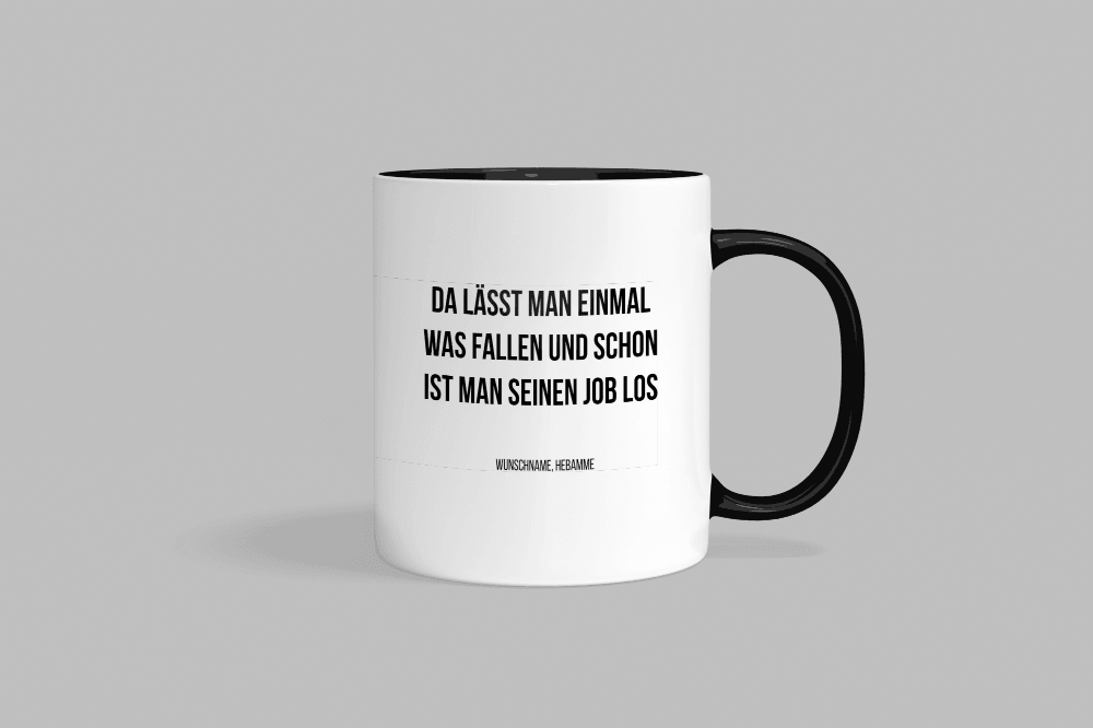 Fireandkisses Fun-Tasse ’Hebamme’ - Schwarz - Tasse