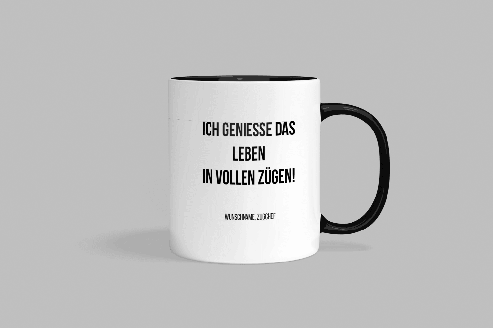 Fireandkisses Fun-Tasse ’Zugchef’ - Schwarz - Tasse