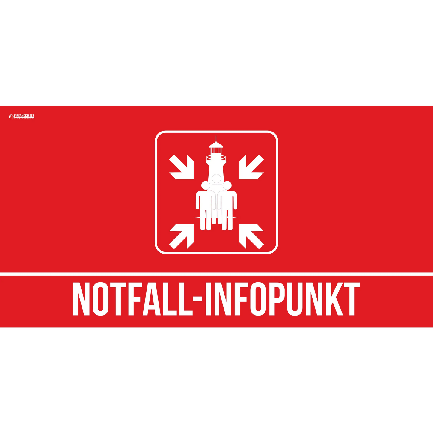 Bauzaunbanner notfall-infopunkt standard sammelstelle feuerwehr blackout stromausfall - notfall-infopunkt standard