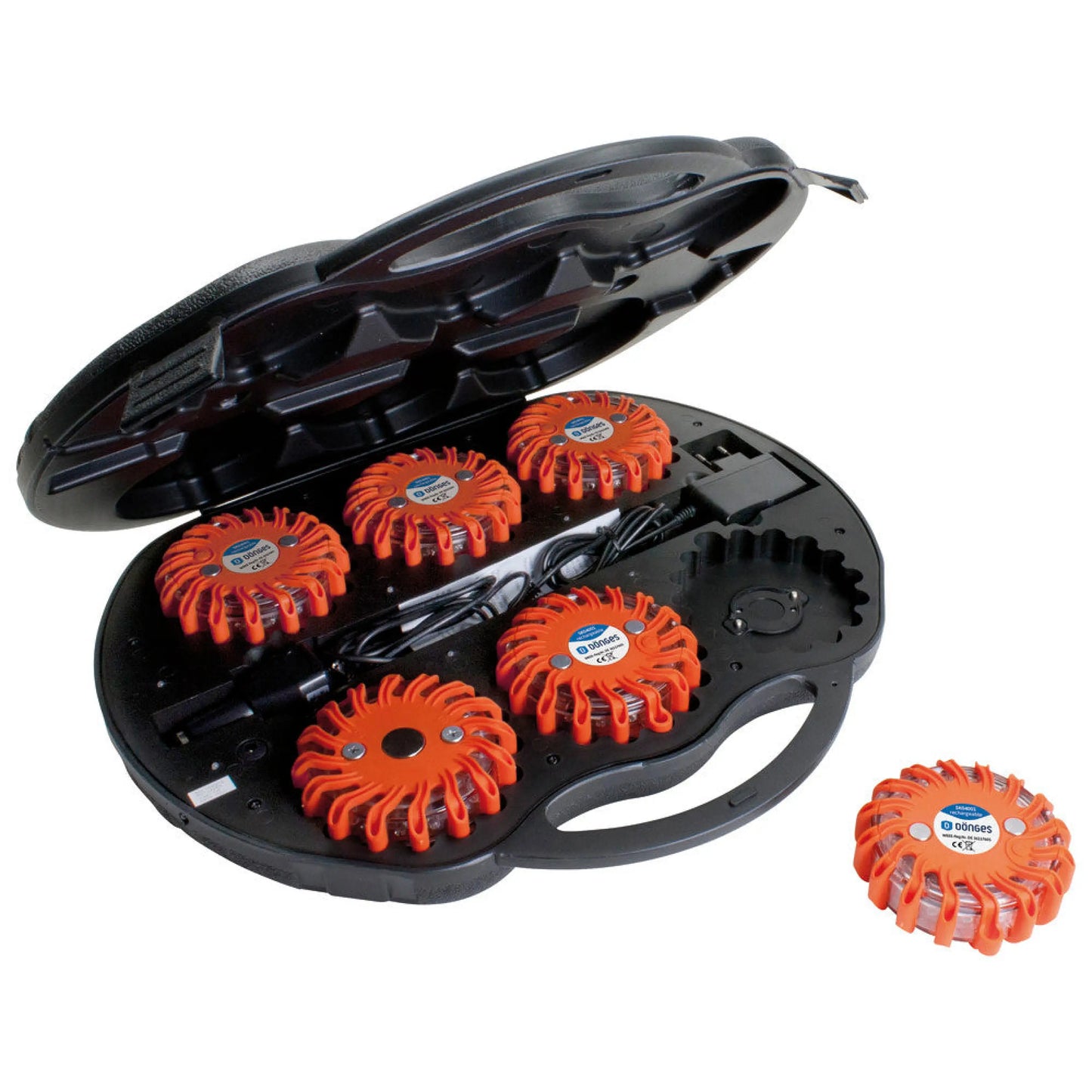 Dönges led-signalleuchten-set 6er koffer | orange ip67 | 100h akku - signalleuchten led set kaufen | fireandkisses