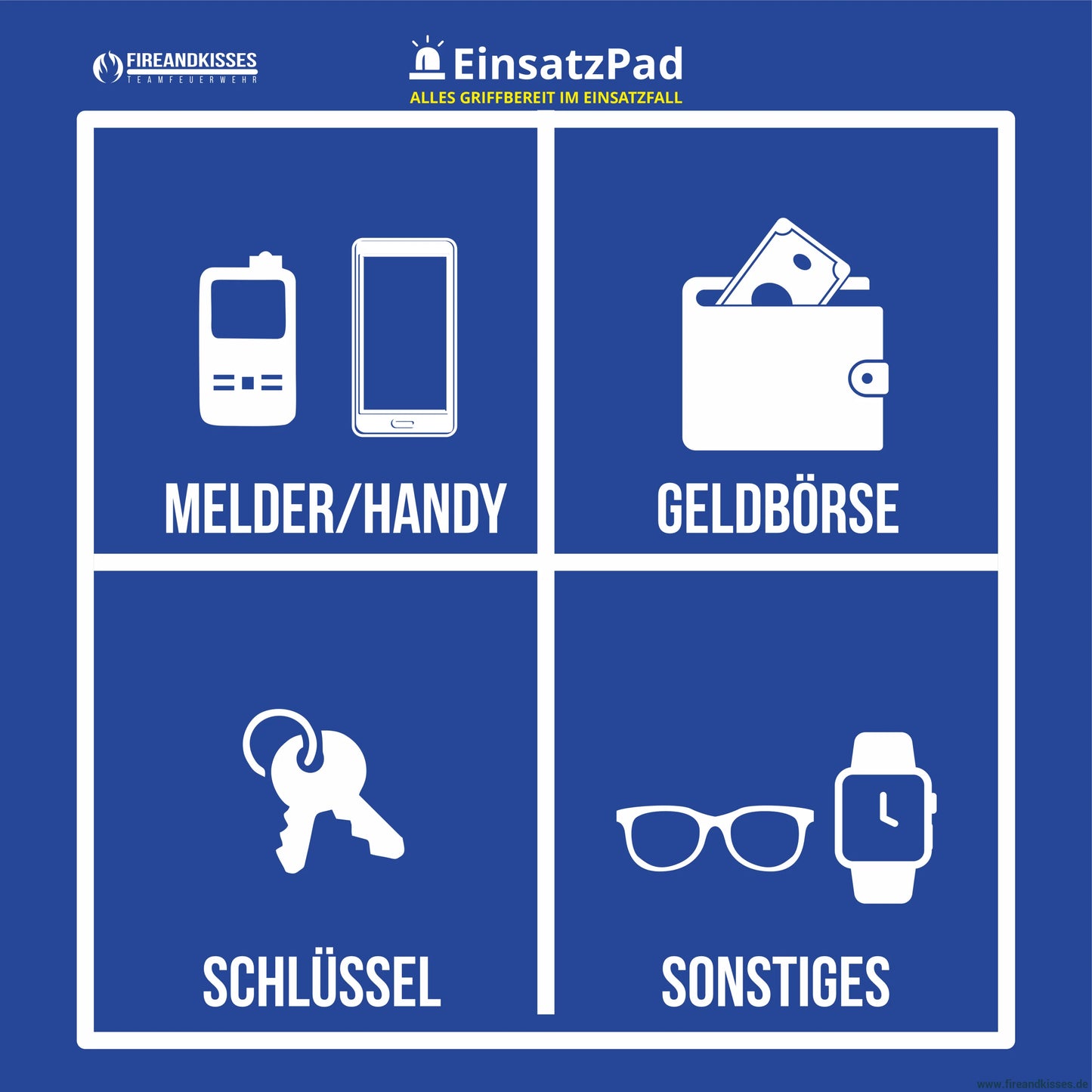 Einsatzpad – alles griffbereit im einsatzfall - blau - einsatzpad alles einsatzfall