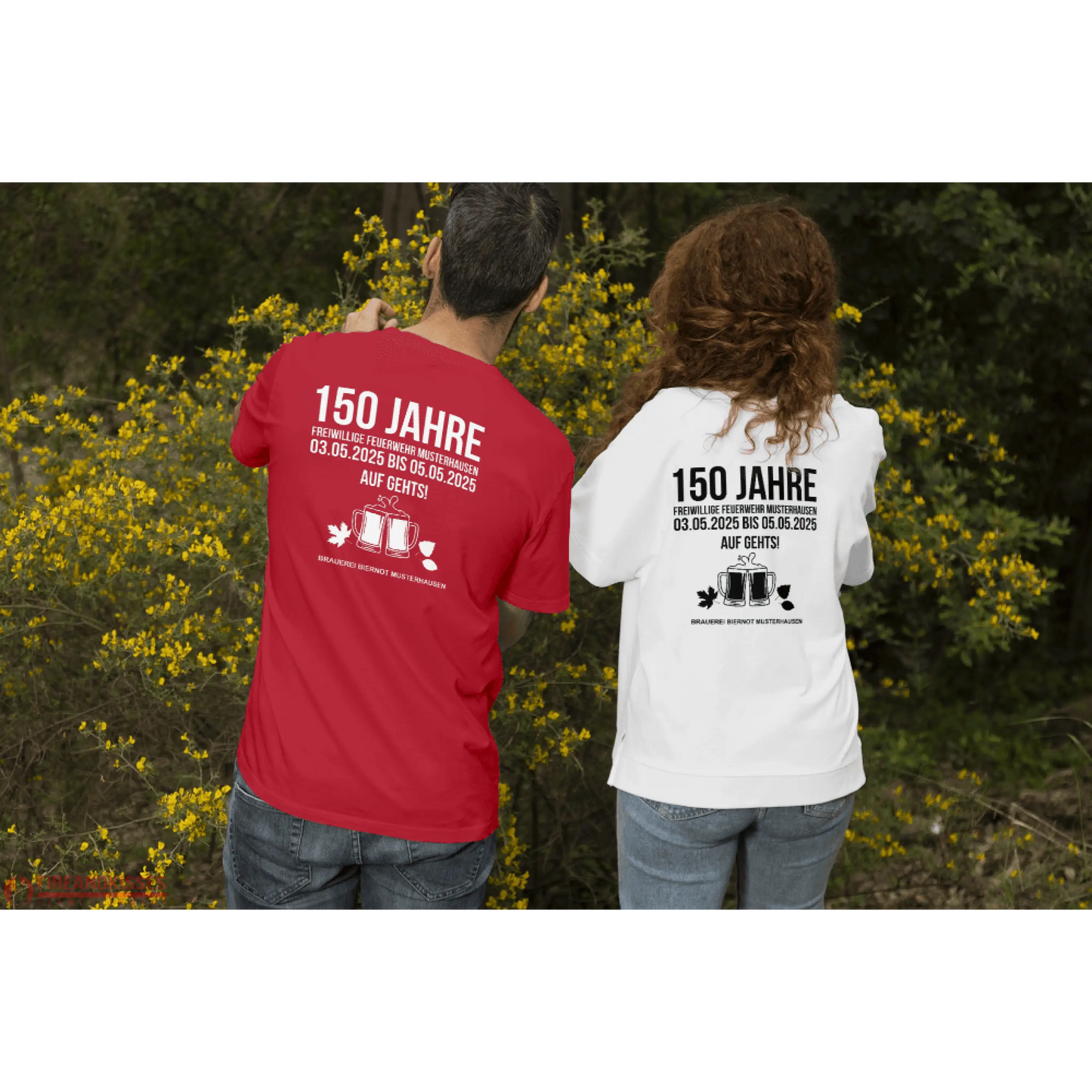 Euer fest-shirt in schwarz. Bedruckt auf vorder- und rückseite verschiedenen farben ab 50 stück - eigenes motiv