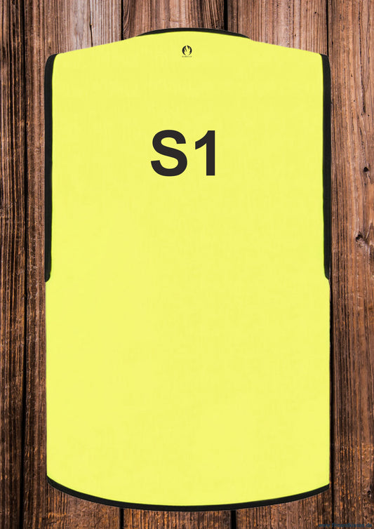 Feuerwehr stabsweste „command vest“ mit rückenaufdruck gelb - s1 / s - stabsweste „command vest“ rückenaufdruck