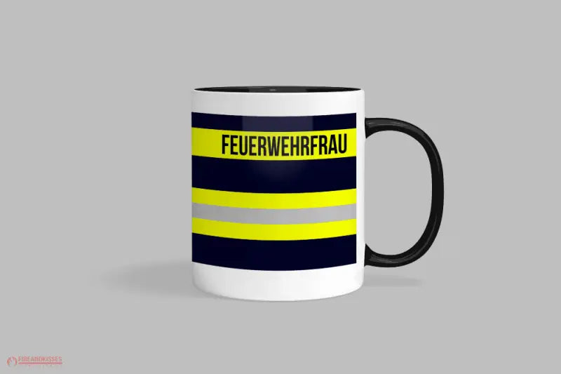 Feuerwehr-Tasse ’Feuerwehrfrau’ - Schwarz - Tasse
