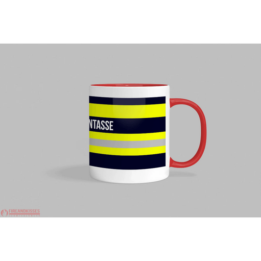Fireandkisses feuerwehr-tasse „heldentasse“ - roter rand & henkel - tasse feuerwehr-tasse „heldentasse“