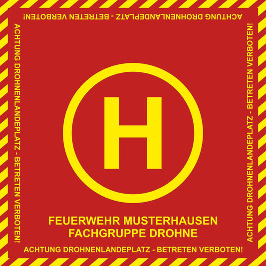 Fireandkisses bos feuerwehr drohnen landeplatz individual mit wunschtext - bereitstellungsplane bos feuerwehr drohnen