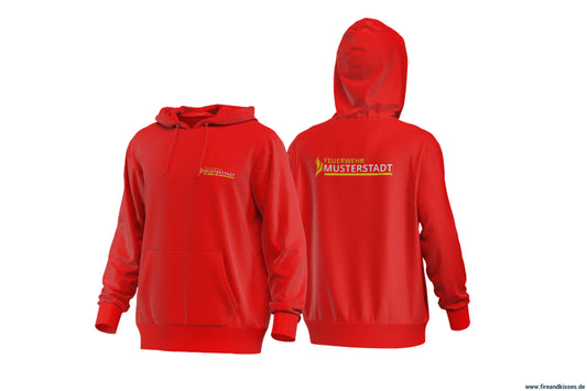 Fireandkisses - feuerwehr-hoodie model kemmern in rot – komfort & funktion für einsatz und freizeit - hoodie