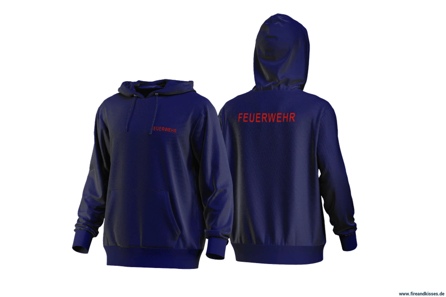 Fireandkisses - feuerwehr-hoodie navy – komfort & funktion für einsatz und freizeit - xs / rot - hoodie