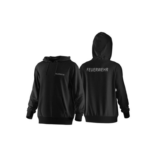 Fireandkisses - feuerwehr-hoodie schwarz – komfort & funktion für einsatz und freizeit - hoodie - feuerwehr-hoodie