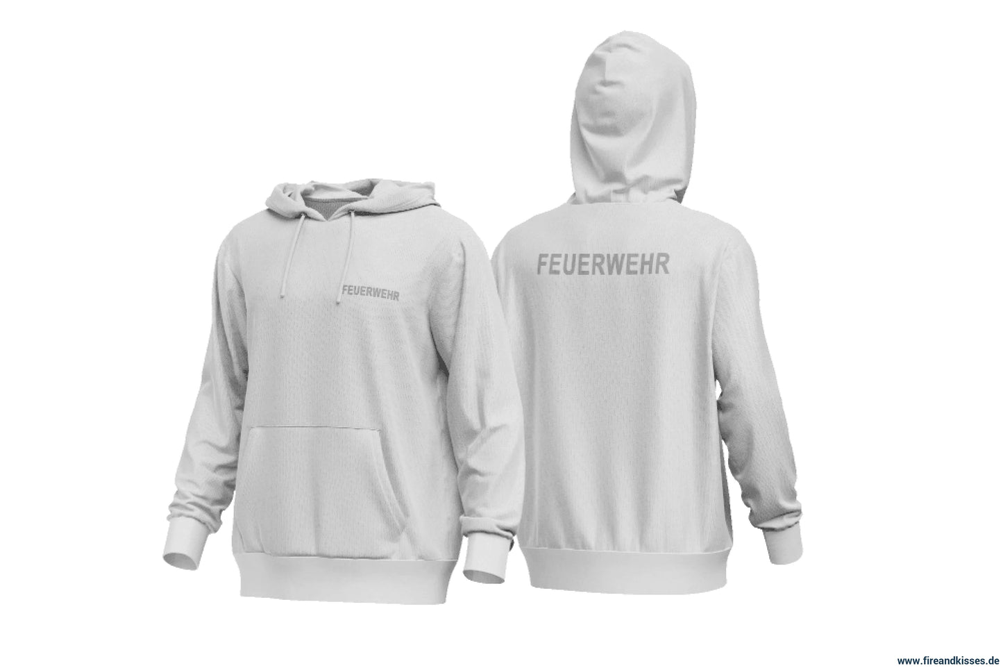 Fireandkisses - feuerwehr-hoodie weiß – komfort & funktion für einsatz und freizeit - hoodie - feuerwehr-hoodie weiß