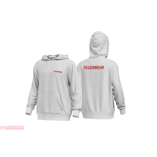 Fireandkisses - feuerwehr-hoodie weiß – komfort & funktion für einsatz und freizeit - hoodie - feuerwehr-hoodie weiß
