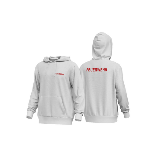 Fireandkisses - feuerwehr-hoodie weiß – komfort & funktion für einsatz und freizeit - hoodie - feuerwehr-hoodie weiß