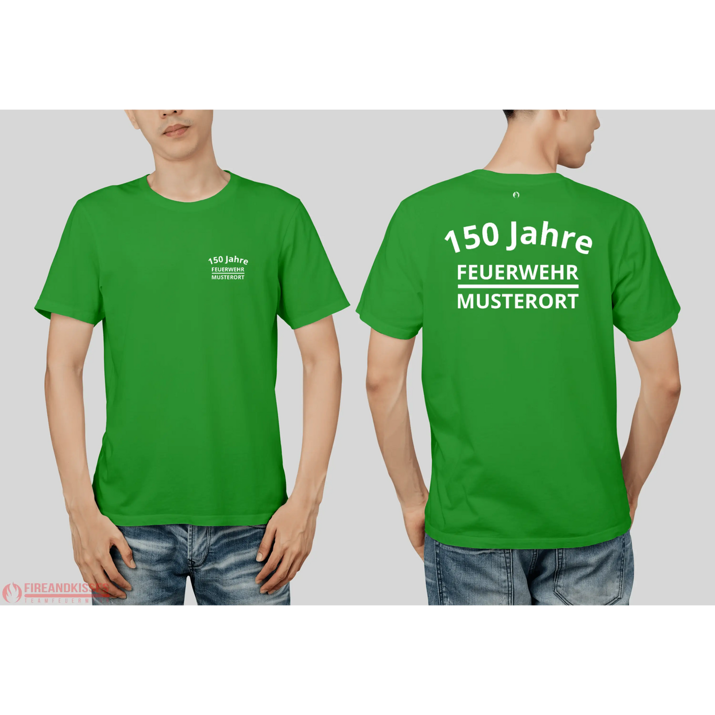 Fireandkisses feuerwehr-jubiläums-t-shirt – xxx jahre deine feuerwehr! - grün / xs - feuerwehr-jubiläums-t-shirt xxx