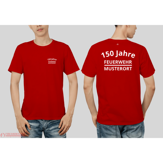 Fireandkisses feuerwehr-jubiläums-t-shirt – xxx jahre deine feuerwehr! - rot / xs - feuerwehr-jubiläums-t-shirt xxx