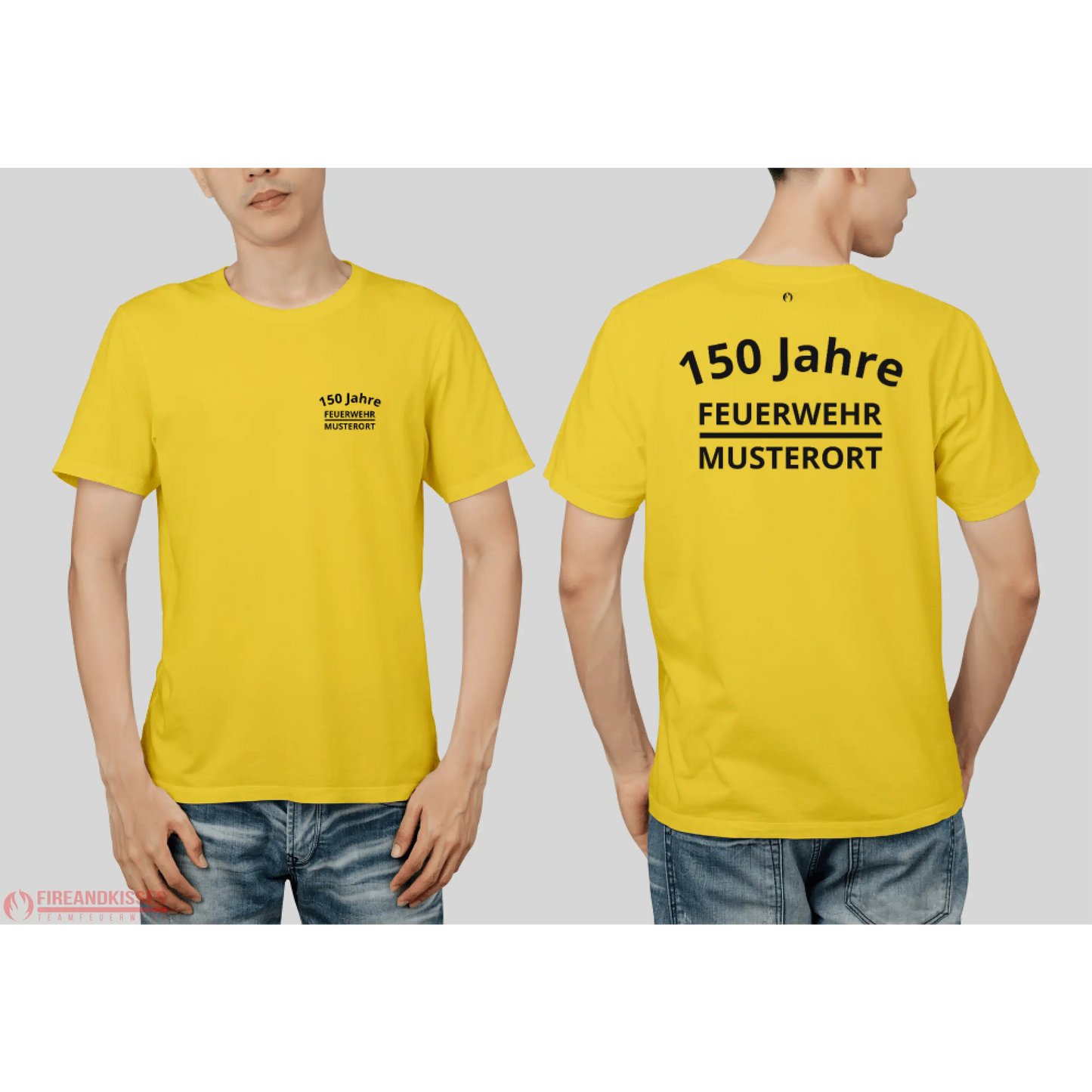 Fireandkisses feuerwehr-jubiläums-t-shirt – xxx jahre deine feuerwehr! - gelb / xs - feuerwehr-jubiläums-t-shirt xxx