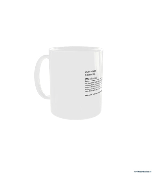 Fireandkisses feuerwehr-tasse „definition maschinist“ - tasse feuerwehr-tasse „definition maschinist“