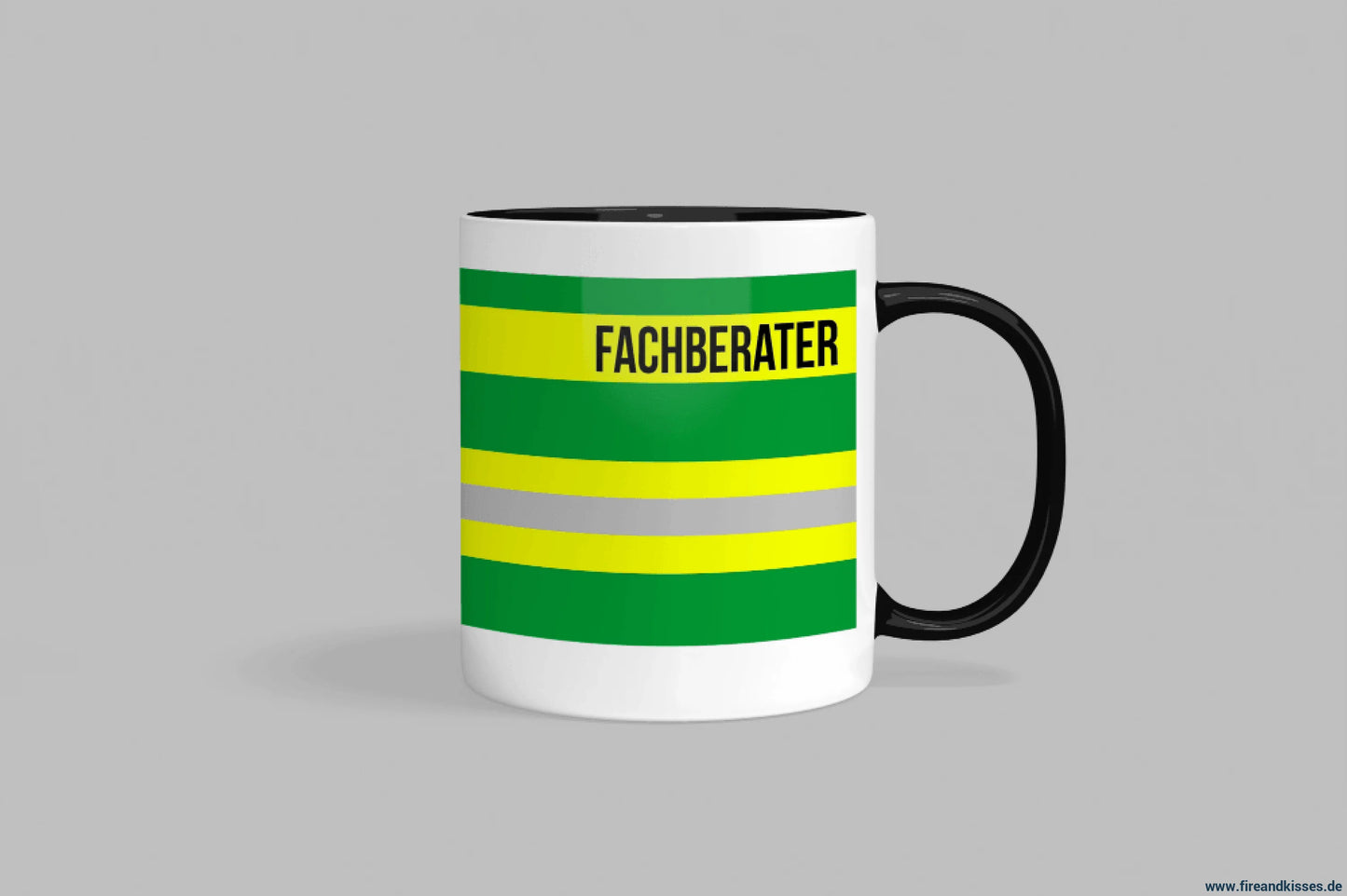 Fireandkisses feuerwehr-tasse „fachberater“ - schwarzer rand & henkel - tasse fachberater | keramik 0,3l