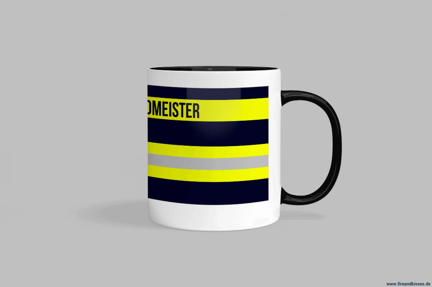 Fireandkisses feuerwehr-tasse „kreisbrandmeister“ - schwarzer rand & henkel - tasse feuerwehr-tasse „kreisbrandmeister“