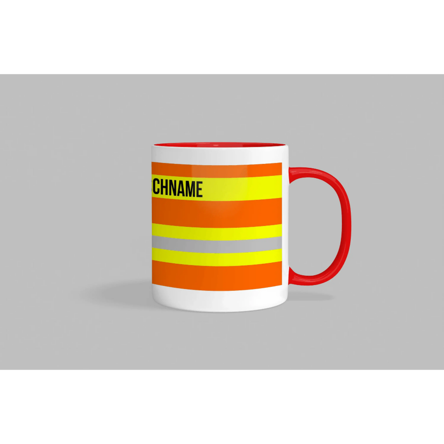 🧡 fireandkisses feuerwehr-tasse orange – mit deinem wunschtext - roter rand & henkel - tasse fireandkisses