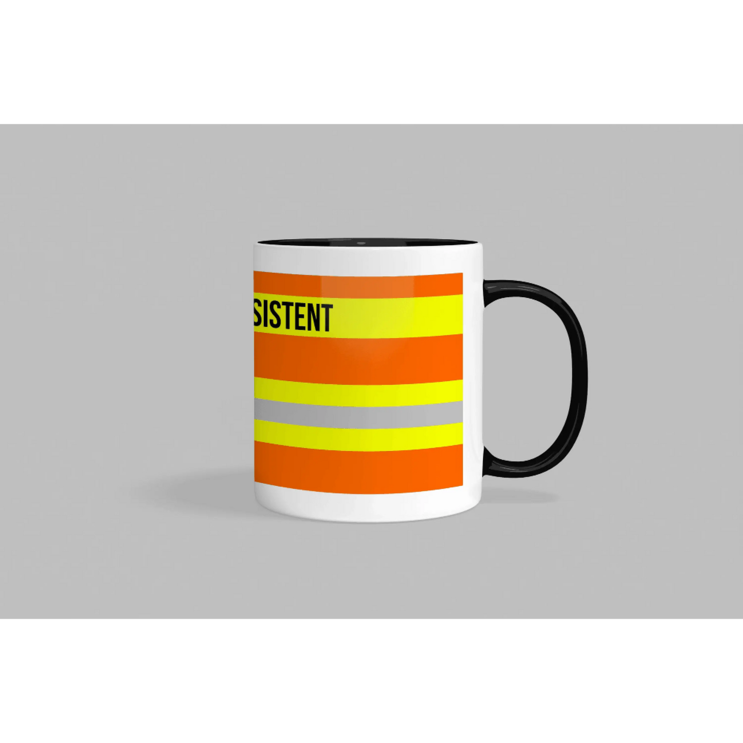 Fireandkisses feuerwehr-tasse „rettungsassistent“ - schwarzer henkel & rand - tasse feuerwehr-tasse „rettungsassistent“