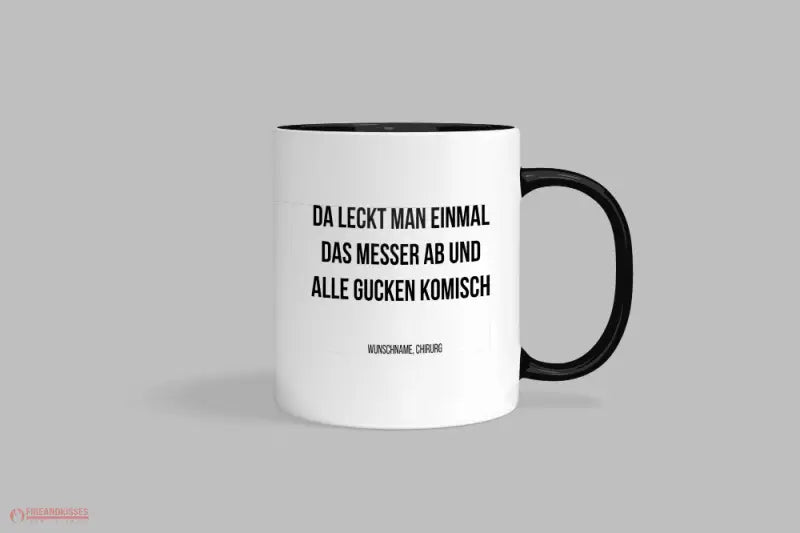 Fireandkisses Fun-Tasse ’Chirurg’ - Schwarz - Tasse