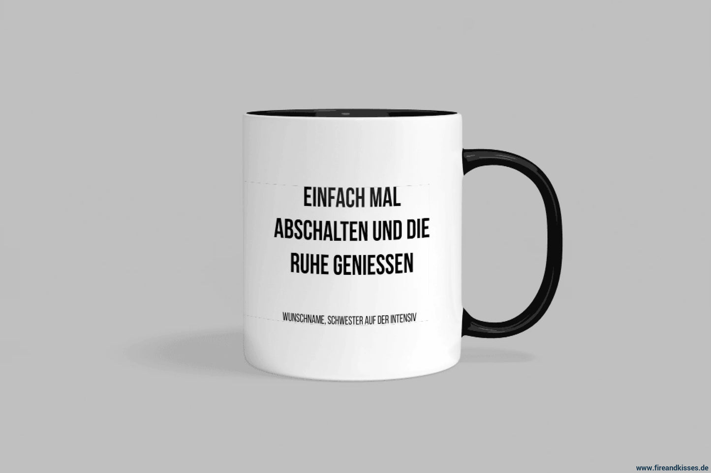 Fireandkisses fun-tasse „einfach mal abschalten und die ruhe genießen“ - schwarzer henkel & rand - tasse fun-tasse