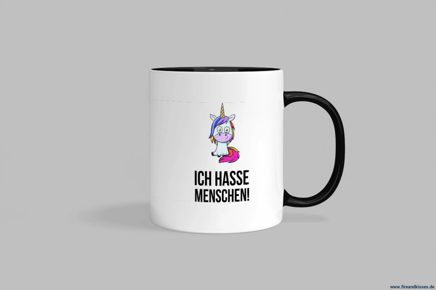 Fireandkisses fun-tasse „ich hasse menschen! “ - schwarzer henkel & rand - tasse fun-tasse „ich menschen! “