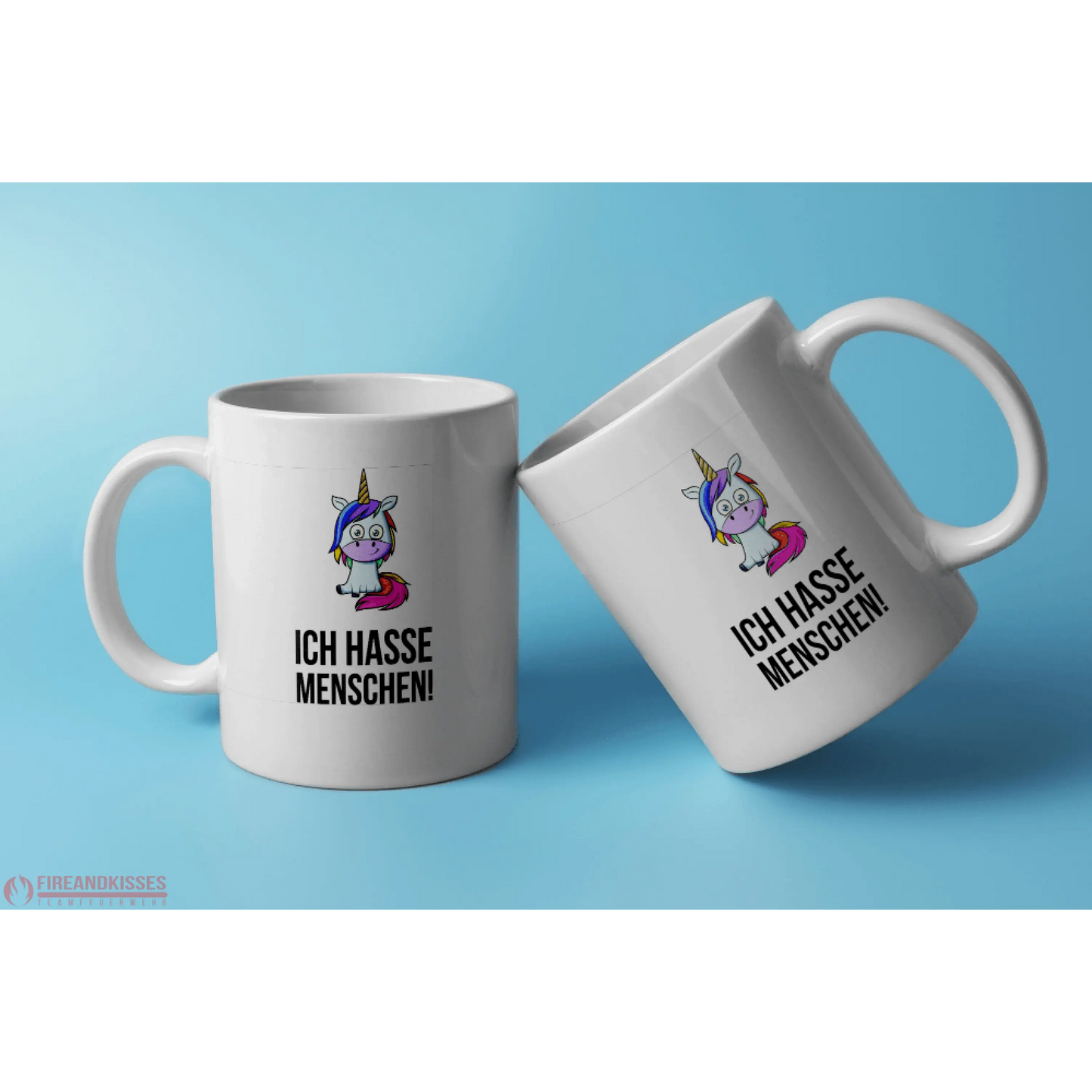 Fireandkisses Fun-Tasse ’Ich hasse Menschen’ - Weiß - Tasse