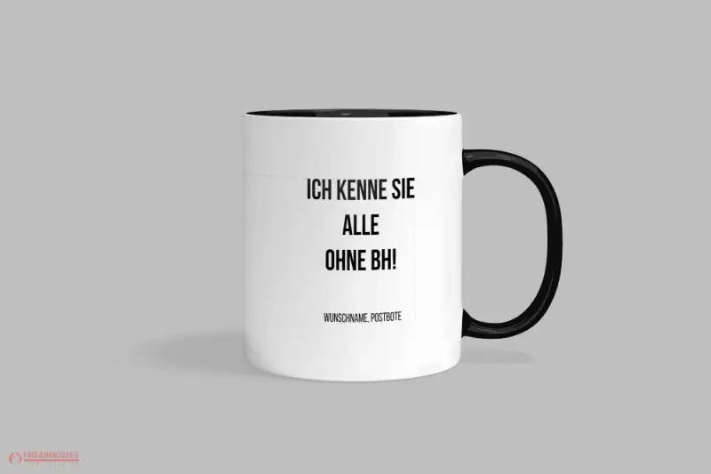 Fireandkisses Fun-Tasse ’Postbote’ - Schwarz - Tasse