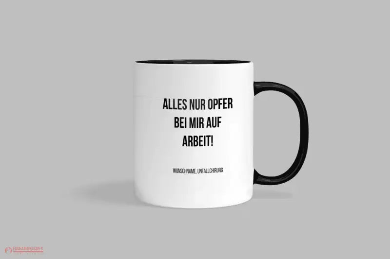Fireandkisses Fun-Tasse ’Unfallchirurg’ - Schwarz - Tasse