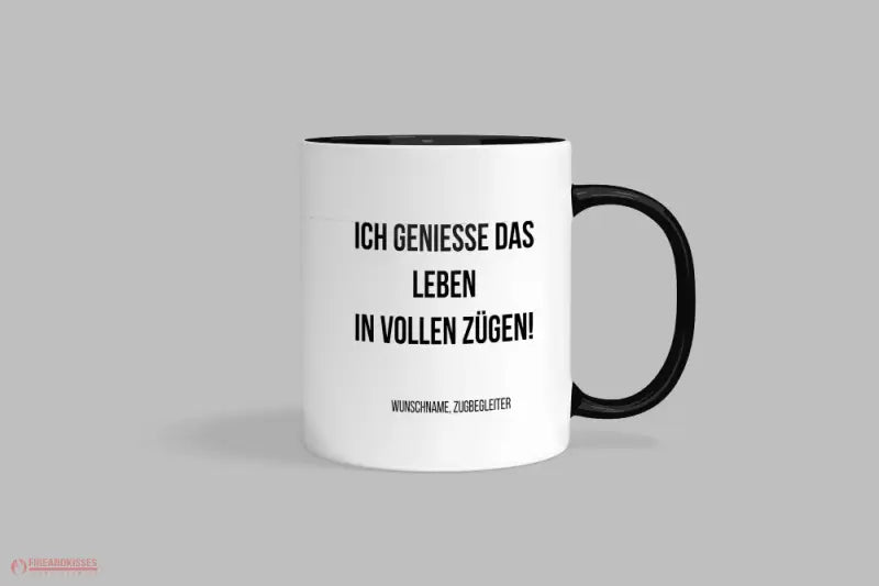 Fireandkisses Fun-Tasse ’Zugbegleiter’ - Schwarz - Tasse