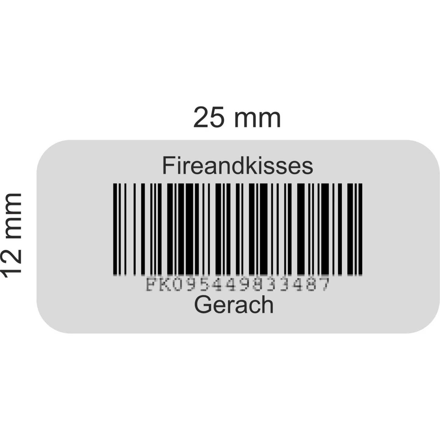 Fireandkisses pet-polyesteretiketten 25 × 12 mm – silber stark haftend - pet-polyesteretiketten