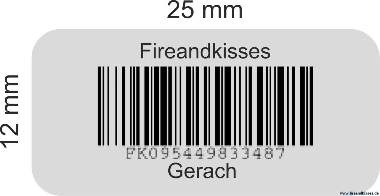 Fireandkisses pet-polyesteretiketten 25 × 12 mm – silber stark haftend - pet-polyesteretiketten