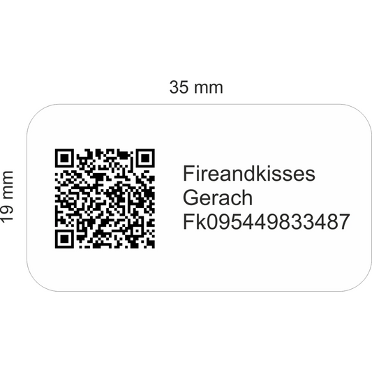 Fireandkisses pet-polyesteretiketten 35 × 19 mm – weiß stark haftend - pet-polyesteretiketten weiß