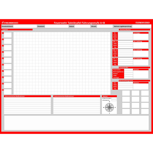 Fireandkisses taktik-whiteboard für die führungsstufen a + b classic 120 x 90 cm - taktik-whiteboard führungsstufen