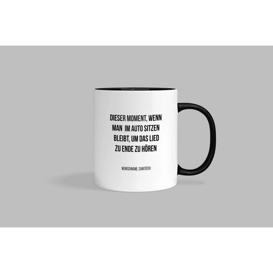 Fun-tasse „sanitäter“ – dieser moment wenn man im auto sitzen bleibt - schwarzer henkel & rand - tasse fun-tasse