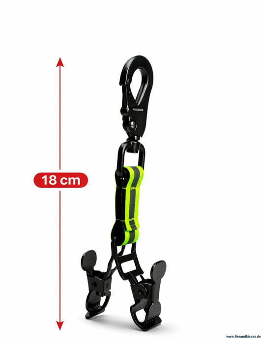 Handschuhhalter feuerwehr - doppelter clip mit wanderschnalle zum aufhängen von handschuhen - ausrüstung - reflektoren