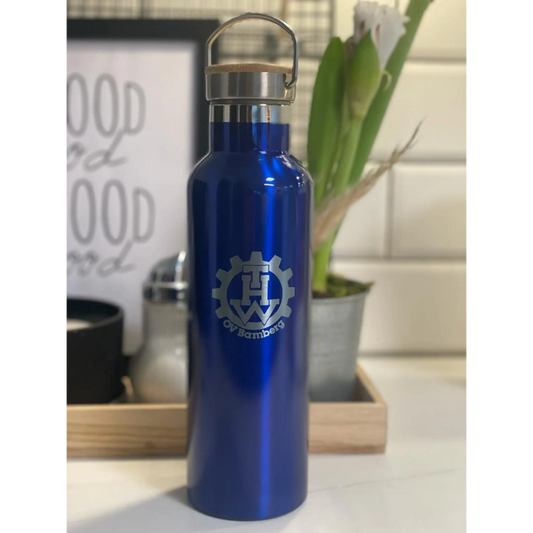 Isolierflasche ’fireandkisses’ blau mit deinem logo - ’fireandkisses’ blau deinem logo