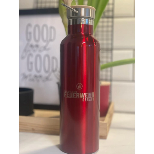 Isolierflasche ’fireandkisses’ rot mit deinem logo - ’fireandkisses’ rot deinem logo