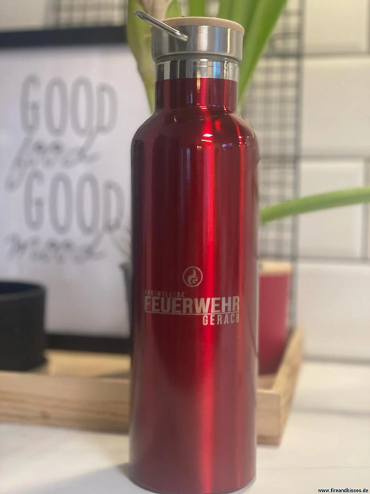 Isolierflasche ’fireandkisses’ rot mit deinem logo - ’fireandkisses’ rot deinem logo