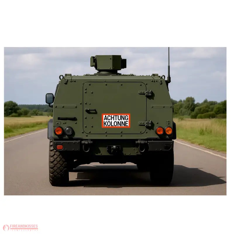 Magnetschild „Achtung Kolonne“ – für Feuerwehr THW Katastrophenschutz & militärische Marschkolonnen 60 x 30 cm