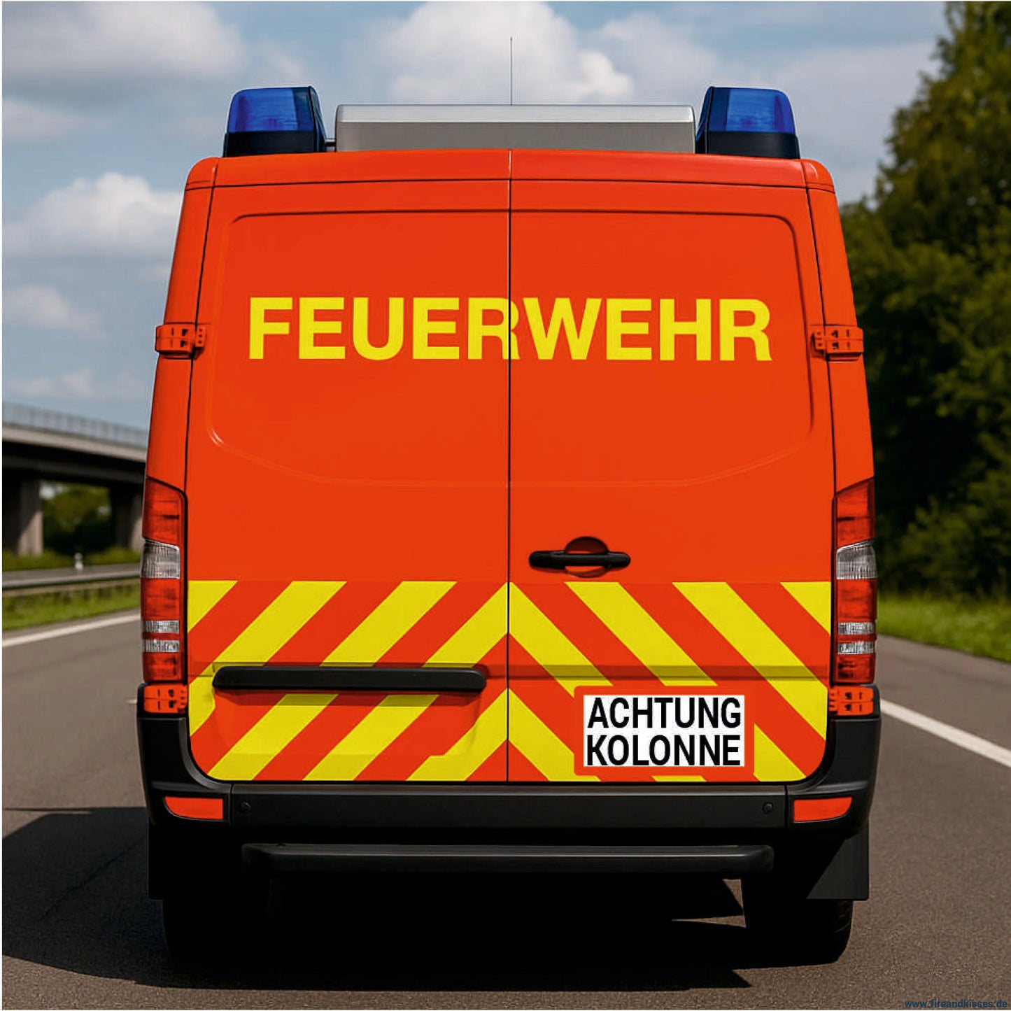 Magnetschild „achtung kolonne“ – für feuerwehr thw katastrophenschutz & militärische marschkolonnen 60 x 30 cm
