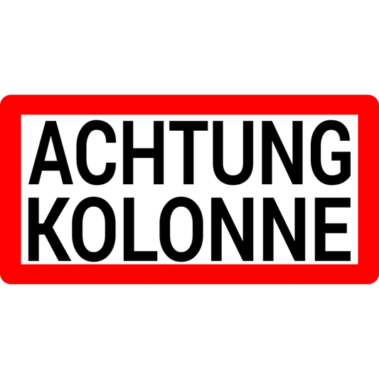 Magnetschild „achtung kolonne“ – für feuerwehr thw katastrophenschutz & militärische marschkolonnen 60 x 30 cm