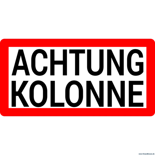 Magnetschild „achtung kolonne“ – für feuerwehr thw katastrophenschutz & militärische marschkolonnen 60 x 30 cm