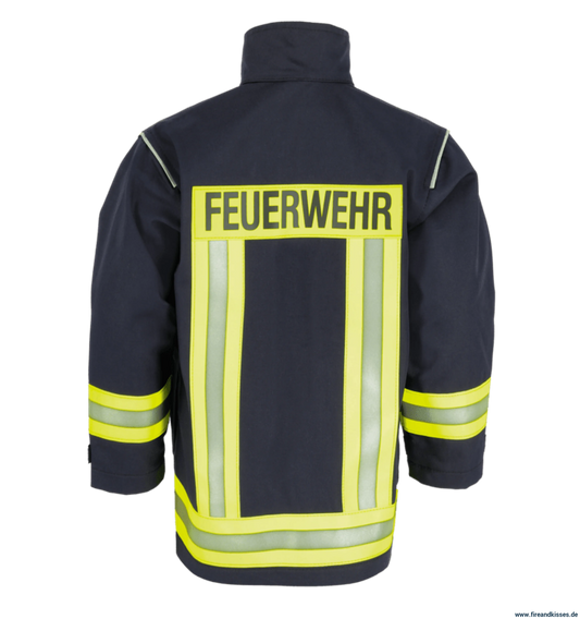 Nti kinderfeuerwehr jacke – schwarzblau | gelb/silber/gelb - hose | feuerwehrhose für kinder fireandisses