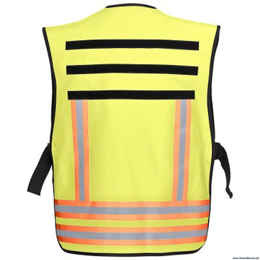 Pacotex® funktionsweste – leuchtgelb mit rot-silber-rot reflexband - pacotex® funktionsweste leuchtgelb
