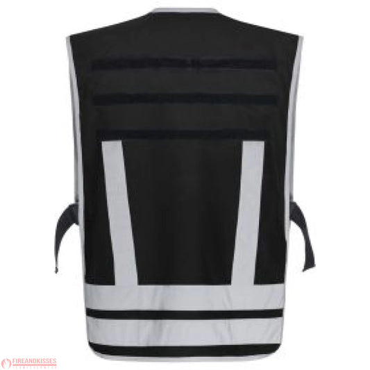 Pacotex® funktionsweste – schwarz | kontrastweste für security & einsatzpersonal - weste mit reflexstreifen
