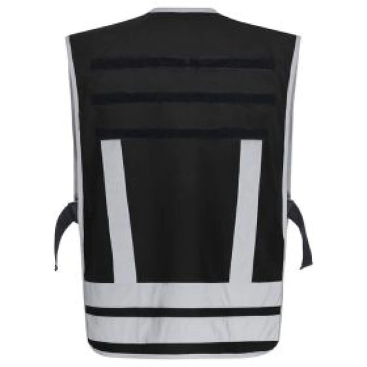 Pacotex® funktionsweste – schwarz | kontrastweste für security & einsatzpersonal - weste mit reflexstreifen